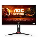 AOC Gaming Q27G2U - 27 Zoll QHD Monitor, 155 Hz, 1ms, FreeSync Premium (2560x1440, HDMI, DisplayPort, USB Hub) schwarz