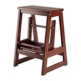 Klappbarer Tritthocker aus Holz - 2-stöckige Trittleiter mit breiter Plattform, individuelles Design für den Heimgebrauch, platzsparender Klappstuhl