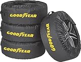GOODYEAR Reifentaschen aus 600D Polyester zum Transport, Lagerung von Reifen, UV Schutz, wasserabweisend schwarz Set 4-teilig