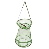 ARTSEWPLY Kleines Faltbares Fischernetz mit Stahlrahmen Langlebig und Tragbar Grün für Krabben Hummerfang an See Fluss oder Teich Praktisches Angelzubehör für Profifischer Zufällige Farbe