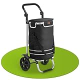 Juskys Einkaufstrolley 3in1 mit 2 Rollen für Shopping - 56 L Tasche abnehmbar - Trolley klappbar & modern - Sackkarre Einkaufsroller Schwarz