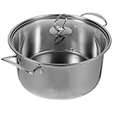 iplusmile Edelstahl Kochtopf 22cm mit Deckel Suppentopf für Herdplatten Milch und Speisewarmhalter Haushalts Küchengeschirr
