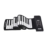Tragbares flexibles elektronisches 61-Tasten-Klavier Silikon MIDI Digital Soft Keyboard Klavier Flexibles elektronisches Roll-Up-Klavier oyuncak Schwarz