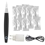 MTSM Kabellos Permanent Make-up Maschine Stift Rotary Machine Tätowierungsstift Augenbrauen Pen Tattoo Tool Set 10PCS Tattoo Nadeln für Microblading Shading Augenbraue Eyeliner Lippen A686 (Schwarz)