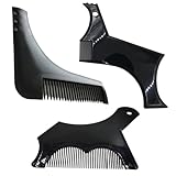 CPJJ 3-teiliger bartschablone herren, Herren-Ziegen-Halsschablonen, für perfektes Schneiden und Trimmen des Bartes, leicht und tragbar