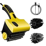 Kabelloser Grillreiniger, Dual-Bürstenkopf-Design, eingebauter Wassertank, einstellbare Geschwindigkeit, 2600 mAh Akku, IPX7 wasserdichte rotierende Bürste