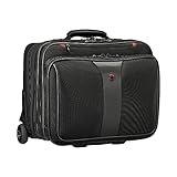 WENGER Patriot ECO Trolley Laptop-Tasche, Notebook bis 17 Zoll, Tabletfach bis 10 Zoll, Aktentasche zum Rollen, Organizer, 38 l, Damen Herren, Büro Business-Reisen Uni, Schwarz, Nachhaltig, 612259