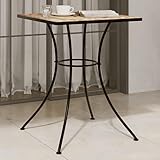 Youuihom Mosaik Bistrotisch Terrakottarot 60x60x74 cm Keramikplatte mit pulverbeschichtetem Eisengestell Robuster Gartentisch für Balkon Terrasse und Garten