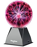 Theefun 6 Zoll Plasmakugel, Magische Plasma Kugel Zauberkugel Berührung & Sound Aktivierte Leuchtlampe Pädagogisches Physik Plasmalampe für Weihnachten Geschenk, Partys, Dekorationen (Rot)