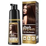 COSMTEK Haarfarbe Dunkelbraun Haarfärbeshampoo für Graues Haar, Sofort Haarfarben für Männer und Frauen, Natürlich und Langanhaltend Farbshampoo, Hair Dye Shampoo 3 in 1, Hair Color, 150ml