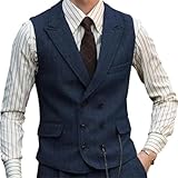 Herren-Weste, Business-Weste, Vintage, regulär, schmal, Business-Bankett, Anzugweste, marineblau, 3XL