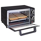 Total Chef 4-Slice-Natural Convection Toaster, passend für 22,9 cm Pizza, Compact Countertop Oven, 30 Minuten Timer, 200-450 F (93-232C) Temperaturbereich, Backen, Toast, Roast, Schwarz und Edelstahl