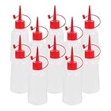OSALADI 10st Plastikflasche Durchsichtige Leimflaschen Applikatorflasche Mit Schmaler Spitze Flaschen Zum Auftragen Von Klebstoff Farbspritzflaschen Nadelspitzen-kleberflasche Ldpe Rot