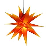 ETiME 60cm Außenstern Rot - Gelb Weihnachtsstern 3D beleuchteter Stern Adventsstern Leuchtstern mit 18 Spitzen Faltstern wetterfest (Rot mit gelben Spitzen Klassisch)
