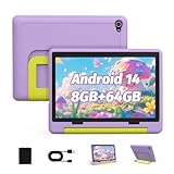 Yicty Kinder Tablet｜Upgraded Android 14 Tablet 10 Zoll für Kinder mit Schutzhülle｜Octa-Core｜8+64GB 1TF Karte erweiterbar｜Dual Kamera｜Kindersicherung｜Vorintallierte KIDOZ｜Großes Geschenk für Kleinkind