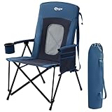 PORTAL Campingstuhl Faltbar Klappstuhl 180 KG Belastbar mit Hochlehner Camping Anglerstuhl Gartenstuhl Sessel mit Tasche Getrankhalter für Garten Balkon Picknick