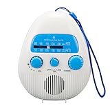Sarini Wasserdichtes kabelloses FM-Badezimmerradio,tragbares AM-FM-Duschradio,eingebauter Lautsprecher,batteriebetriebenes Digitalradio mit Tragegurt