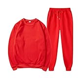 2024 AI – Herren mit Kapuze Plus Freizeit Winter Fleece mit Kapuze Plüsch Damen Anzüge Pullover und Hosen Sweater O Hals Hohe Hose Zubehör kompatibel mit Motorrad Herren, Rd2, M