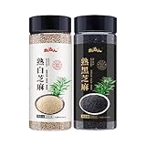 BaiLiSnacky Geröstete Weiße Sesamsamen - Reich An Eisen & Calcium | Glutenfrei Laktosefrei | Hoher Ballaststoffgehalt | Ohne Zusatzstoffe Vegan (Gerösteter weißer Sesam + schwarzer Sesam)