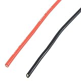 2M 12AWG Flexibles Elektronisches Kabel aus Verzinntem Kupfer für RC-Autos, 1M Rot und 1M Schwarz