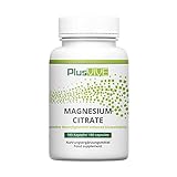 Plusvive Magnesiumcitrat hochdosiert 2250 mg davon 360mg elementares Magnesium je Tagesdosis, 180 Kapseln, Vegan und Laborgeprüft