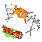 360°automatisches rotierendes BBQ-Rotisserie-Grill-Set, Outdoor-Camping-Rotisserie-Spießbräter, großer Edelstahl-Grill für Schweine-Rotisserie-Schweinelamm