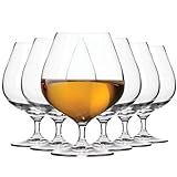 Krosno Cognacgläser Brandy Whisky Degustation | 6 Stück | 550 ml | Harmony Kollektion | Perfekt für Zuhause, Restaurants, Partys | Spülmaschine und Mikrowelle