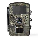 Wildkamera 16MP 1080P, Jagdkamera mit 940nm kein Glühen Nachtsicht 2.4'LCD 0.5s Auslösezeit IP66 wasserdicht für die Jagd Wildlife Scouting Garten Haus Sicherheit, Camouflage, 13.6 x 9.8 7cm