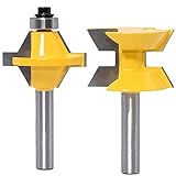 WSOOX 2 Pcs 8mm 'Schaft Router Bit Set 120 Grad Holzbearbeitung Nut Meißel Cutter Werkzeug