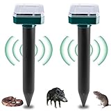 2 Stück Solar Maulwurf Vertreiber: Maulwurfschreck,IP65 wasserdichter Maulwurf Vertreiber Ultraschall Maulwurfabwehr für Außenbereich zur Abwehr von Maulwürfen,Erdhörnchen in Rasenflächen Gärten