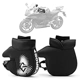 ROCKBROS Motorrad Handschuhe Winter Lenkerstulpen Lenker Handschuhe für Motorrad Warm Winddicht Motorradhandschuhe Schwarz