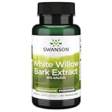 Swanson, White Willow Bark Extract (Silber-Weidenrinden-Extrakt), 500mg, 60 vegane Kapseln, Hochdosiert, Laborgeprüft, Vegetarisch, Sojafrei, Glutenfrei, Ohne Gentechnik