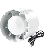 Airope Kanal Rohrventilator,Inline-Abluftventilator 100 mm,107 m3/h,Hohe Qualität,Leise,Für Bad,WC,Küche,Gewächshaus,Zelt,Garage,5 Jahre Garantie