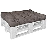 DILUMA Palettenkissen Europaletten - Sitzkissen - Lounge Kissen - 1x Palettensitzkissen 120 x 80 cm - Taupe - Wasser- & Schmutzabweisender Bezug - Indoor & Outdoor - 15cm dick