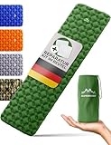 ALPENWERT® Isomatte Outdoor [Kleines Packmaß & Ultraleicht] Luftmatratze perfekt für Camping, Wandern, Backpacking UVM. - Schlafmatte aufblasbar (Green)