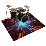 Schlagzeugteppich 180 x 150 cm Drum Teppich, Elektrischer Schlagzeug Teppich, Schalldichte Teppichpolster, Professionelle Schlagzeugmatte Elektronisches Jazz Schlagzeug Kit für Bass Snare Drum