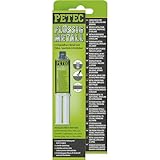 Petec Flüssigmetall 2 Komponenten Kleber Metall Epoxidharz. 2K Metallkleber hochfest 25 ml ohne Mischrohr. Zwei Komponentenkleber für Kunststoff, Holz, Keramik, Stahl, Eisen und Beton