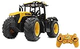 JAMARA Fastrac Traktor 1:16 2,4GHz – Motorsound (abschaltbar), Rückfahrwarnsound, Hupe, 2 Radantrieb, profilierte Gummireifen, LED Licht, Blinker, Auto-Standby und Demo-Modus, 405300, Gelb