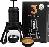 STARESSO PLUS Tragbare Kaffeemaschine, Professionelle Reise-Kaffeemaschine, 20 Bar Druck, 180ml Wassertank, Manuelle Tragbare Espressomaschine für Reisen, Camping, Büro, Zuhause