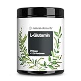 natural elements L-Glutamin Pulver – 500g – reines L-Glutamine – geschmacksneutral – vegan, hochdosiert, ohne Zusätze – in Deutschland produziert & laborgeprüft