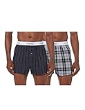 Calvin Klein Herren 2er Pack Boxershorts Unterhosen , Mehrfarbig (Ryan Stripe D Well/Hickory Plaid B), L