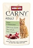 animonda Carny Adult Katzenfutter nass für ausgewachsene Katzen, im Frischebeutel, mit Huhn + Kaninchen, 12 x 85 g