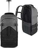 normani Backpacker Reisetaschen-Rucksack mit Trolleyfunktion - Trolley mit Frontloader Funktion und vielen Taschen 60 Liter Farbe Schwarz/Grau