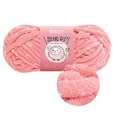 100g/32m Glitzerwolle,beilaufgarn Glitzer Durchmesser 10 Mm,dicke Wolle Zum Handstricken,dicke Wolle Für Unterschiedliche Handarbeitsprojekte Wie Taschen, Schals Oder Decken. (Rosa-B)