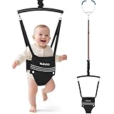 Slevoo Baby Jumper, BabyTürhopser für Babys von 6–24 Monaten, Baby-Türwippe mit einfach zu verwendender Klemme und verstellbarem Gurt, Tragfähigkeit 18 kg (Schwarz)