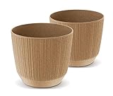 Tymar Blumentopf,Übertopf, 2er-Pack, Blumenübertopf aus Kunststoff, Matte, Runde Form (ø 17 cm, (2pack) ECO Holz)