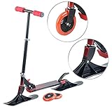 Speeron Schneescooter Kinder: Klappbarer 2in1-Tretroller und -Snowkick-Schlitten für Kinder, 125 mm (Snow Scooter, Schlitten Roller, Geschenkideen)