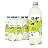 hohes C Vitamin Water Protect Limette & Ingwer (6 x 750ml), für dein Immunsystem: Vitamin C, D, E + Zink, gegen oxidativen Stress, nur 6kcal/100ml, ohne Zuckerzusatz & Süßungsmittel, vegan