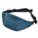 Arikky Bauchtasche 4 Reißverschlusstaschen Wasserdicht Laufgürtel Elastische Taille Bauchtasche Atmungsaktive Radfahren Hüfttasche, Marineblau 1