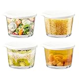 Anulely Glasschüssel mit Deckel, luftdichte, stapelbare wiederverwendbare Gläser, große Salatschüsseln, für Mahlzeiten, Vorbereitung, Küche, Snack, Übernachtung, Kochen, Speisekammer, Kühlschrank